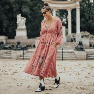 ZARA Hobo Embroidered Midi Dress